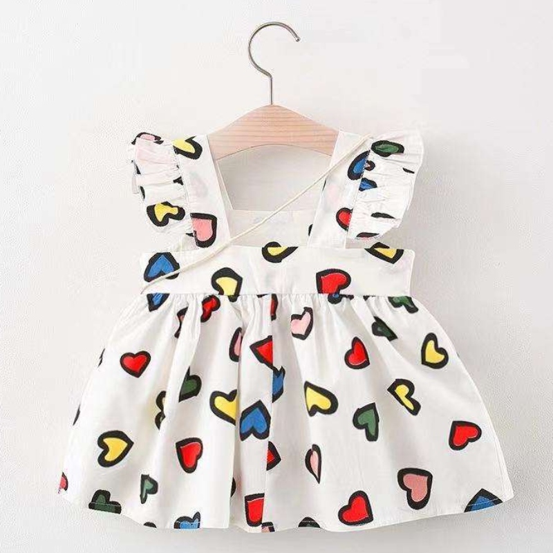 Tukkumyynti Kids Girls Dress Baby Summer Rainbow Taapero Hihaton prinsessa Vastasyntyneet pukeutuvat vaatteet 1-4y puku pussin kanssa