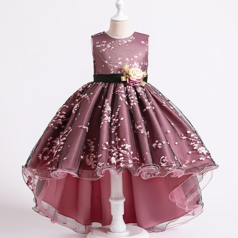 2022 Pageant Vintage Dress Kids Party Ensimmäinen morsiusneitojen mekko tytöille Lasten pukuhääpuku tyttö Vastinvauva Vesido Teen