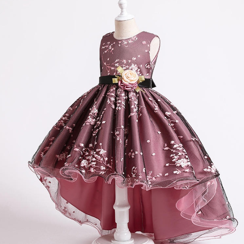 2022 Pageant Vintage Dress Kids Party Ensimmäinen morsiusneitojen mekko tytöille Lasten pukuhääpuku tyttö Vastinvauva Vesido Teen