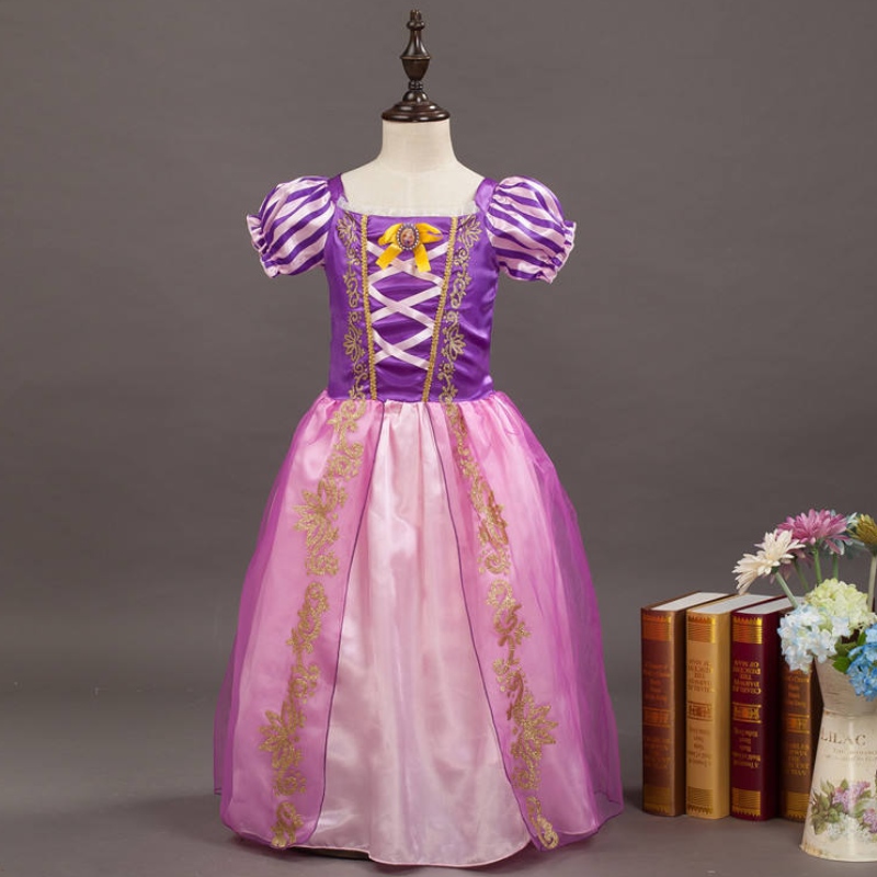 Girls Rapunzel Princess Cosplay Dresses Party Gift Mesh Ball -puku Syntymäpäivä elokuvapuku