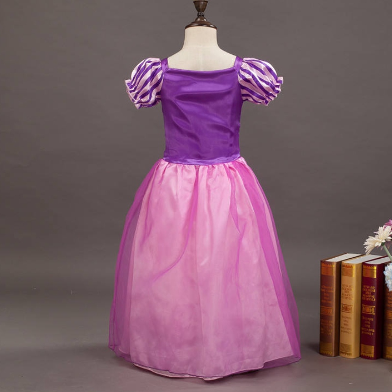 Girls Rapunzel Princess Cosplay Dresses Party Gift Mesh Ball -puku Syntymäpäivä elokuvapuku