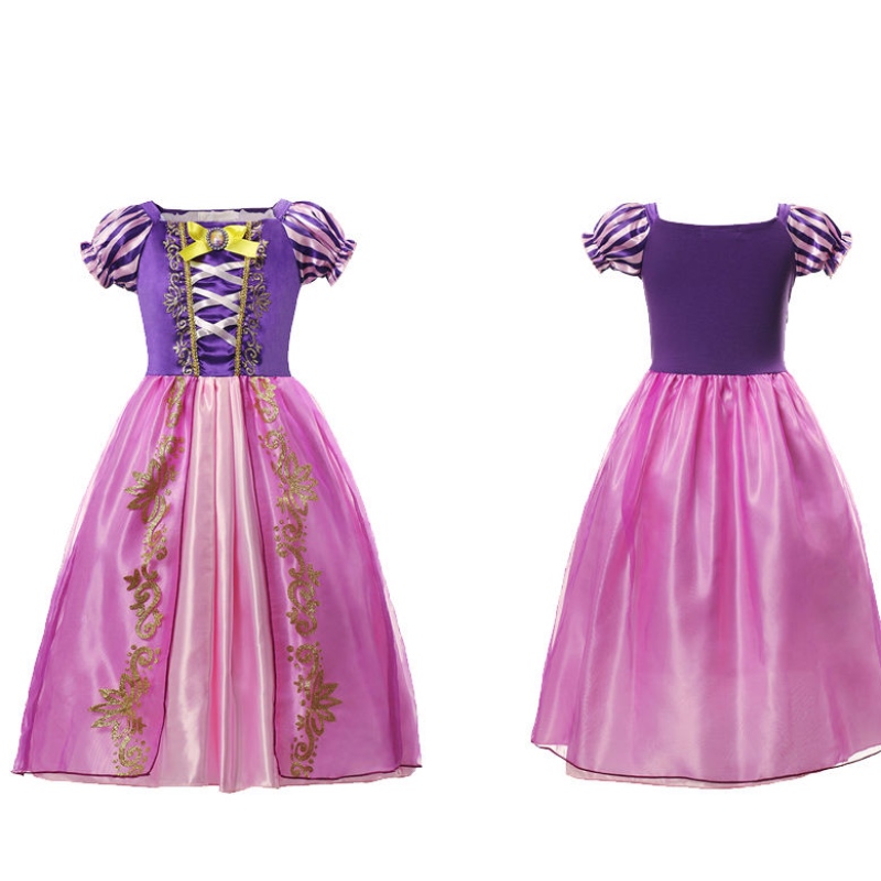 Girls Rapunzel Princess Cosplay Dresses Party Gift Mesh Ball -puku Syntymäpäivä elokuvapuku