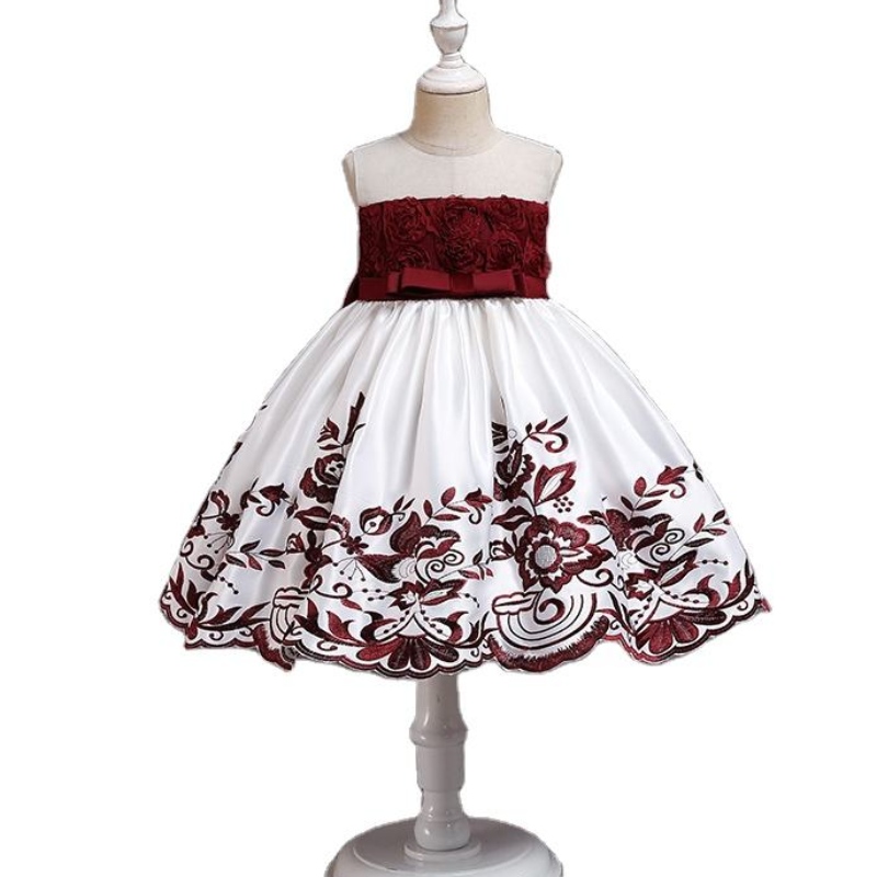Kids Girls -juhlat puku lapsille Kukka tyttöjen morsiusneiton hääpuku tyylikäs muodollinen puku