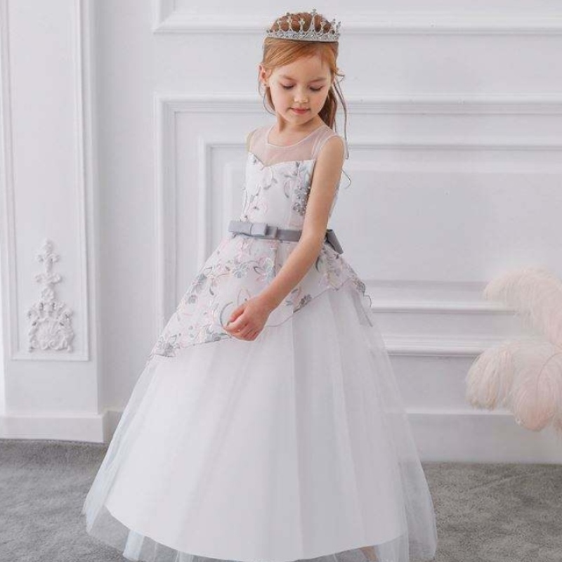 Korkealaatuinen pitkä mekko syntymäpäivään prinsessa pallopukujen muotityttöjen mekko LP-250