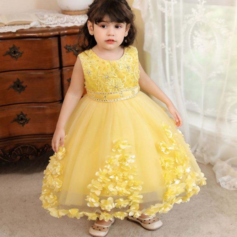 Baige Turkki -tyyliset lapset frock girl dress Baige Kids Syntymäpäiväjuhlakko 2 vuotta N2103