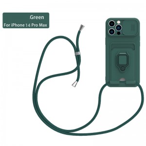 Uusi tuote sopii Apple iPhone14Pro Max -suojakansiin, työnnä ikkunan tyyppinen jousitusköysi-törmäyksen anti-matkapuhelimen suojakansi