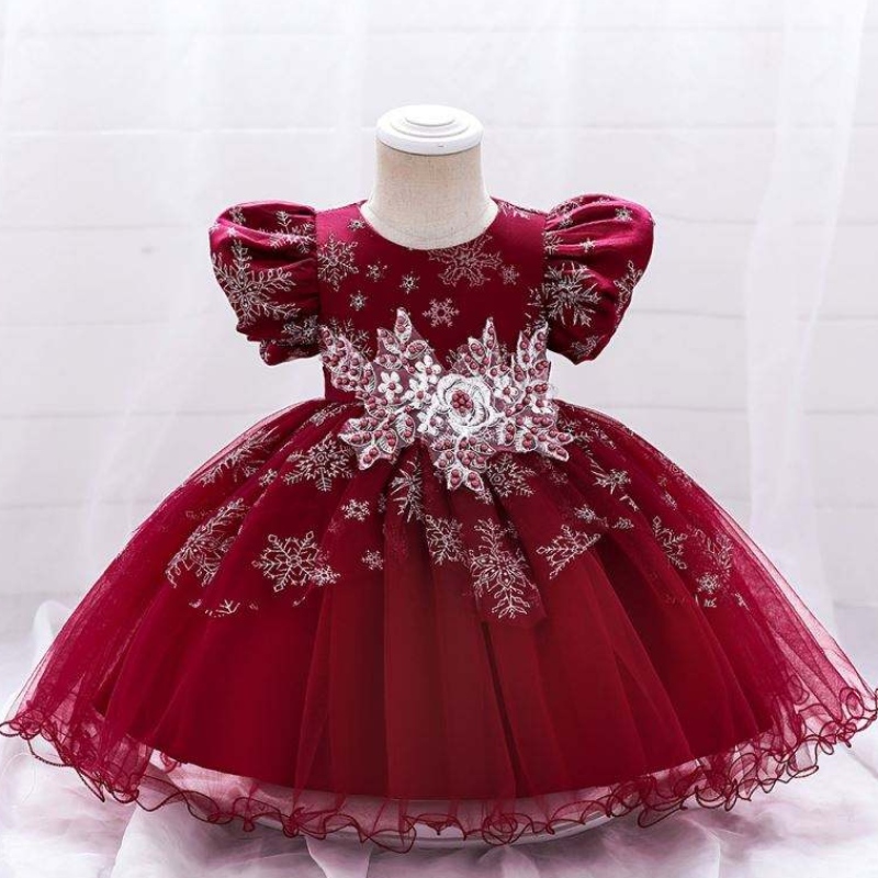Baige -tyttövauva Frocks Design Lyhythihainen Performance Dance Dress Lasten juhlapuku L2028XZ