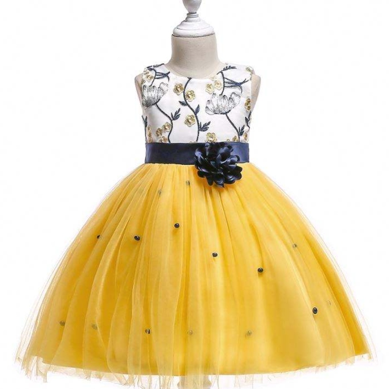 Tyttövauva kesä puuvilla hihaton joulukukka mekot Kids Princess Party Dress L5022