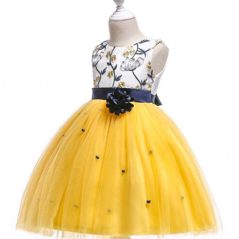 Tyttövauva kesä puuvilla hihaton joulukukka mekot Kids Princess Party Dress L5022