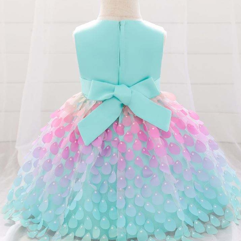 Baige Amazon Top Sale Mermaid -sarja Baby Dress Princess Girls Party Syntymäpäivämekot yksiosaiset tyttöjuhlat mekot
