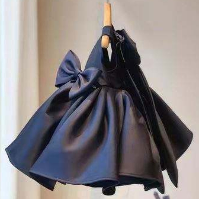 Baige uusi muotoilu tyttöjen mekot Summer Little Girl Princess Party Bow Kids muodolliset pukeutuvat lapset prom -vaatteet