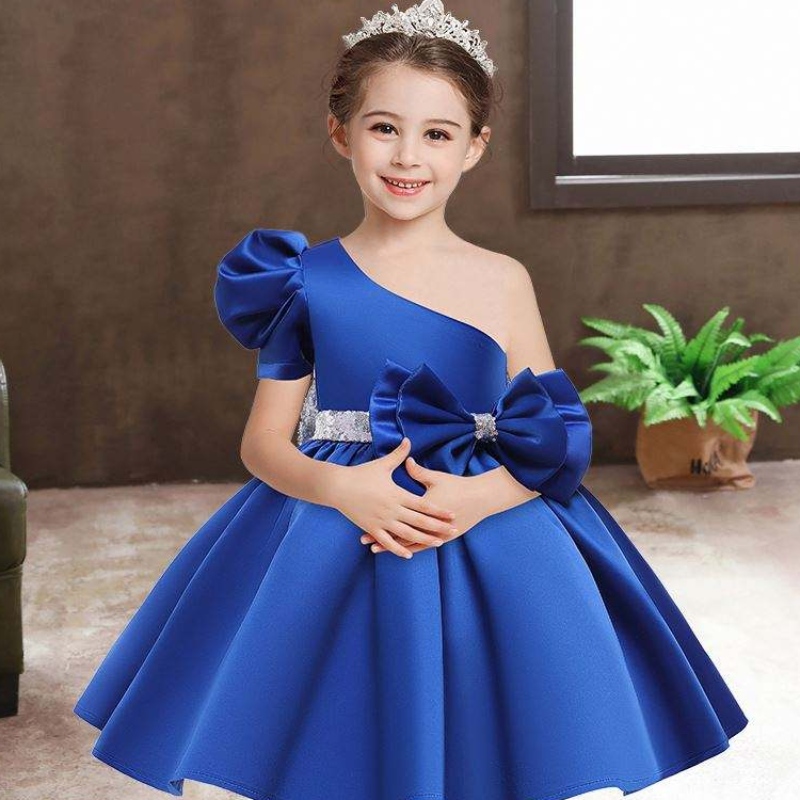 Baige Flower Sequin Girls Summer Dresses Party Syntymäpäivätyttömekot Trading Kids Vaatteet L0821
