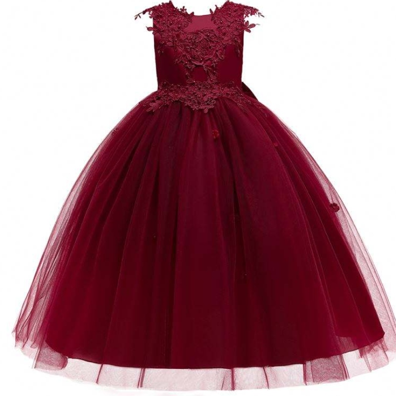 Baige uusi saapuminen vauva frock design korealainen tyyli muodollinen pitsi pitkä syntymäpäivä hääjuhlat LP-280