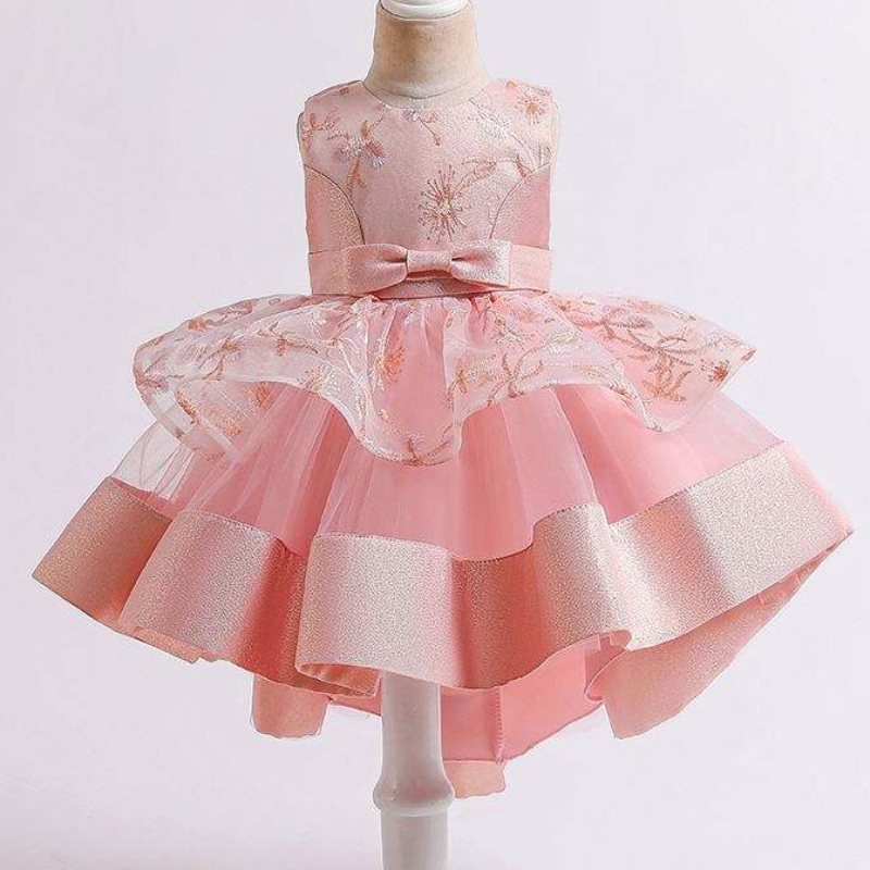 Baige 2021 -summerin lasten jälkiprinsessa mekko monikerroksinen mesh Kids Wedding Cake Ball -puku L5251