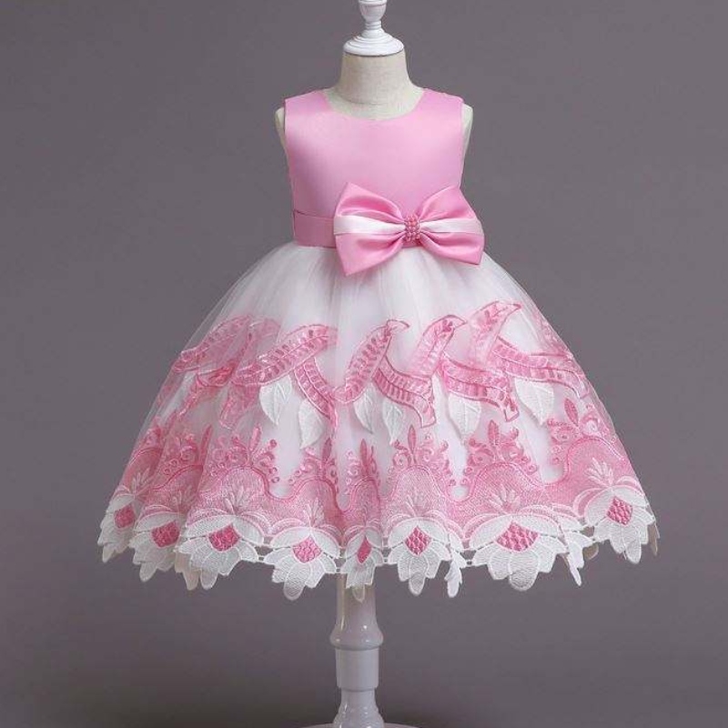 Baige Smocded Children vaatteet Lasten Frock Designs Party Wear Wears vastasyntyneet vauvavaatteet tytöt