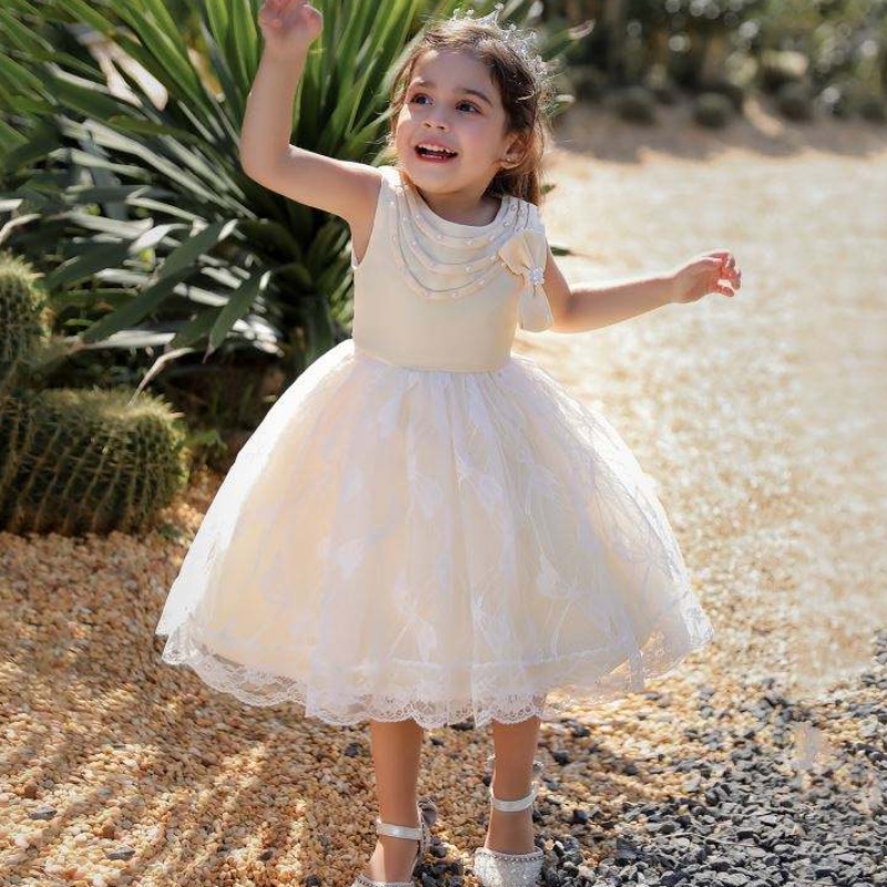 Baige Europe Tyle Toddler Sequin Dress Girls Christmas Dresses Syntymäpäivälomauhut Hääkukka tyttöjen mekot