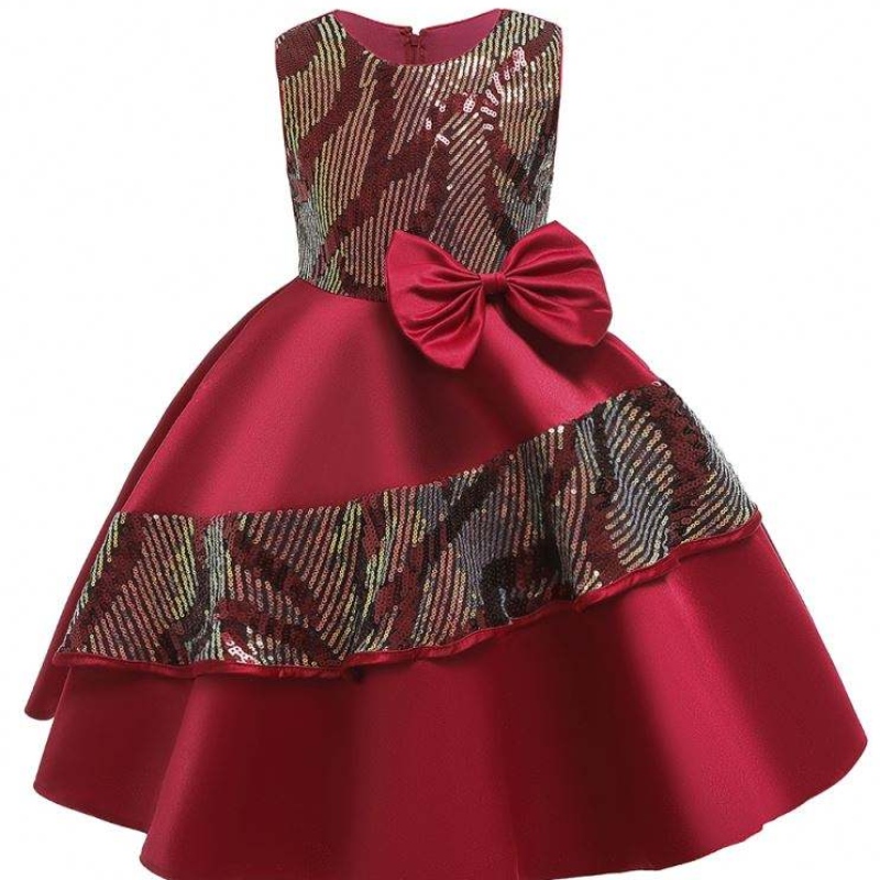 Fancy Frock Sequins Designs Girls Party Bling Bling Dresses Kids Vaatteet L5146