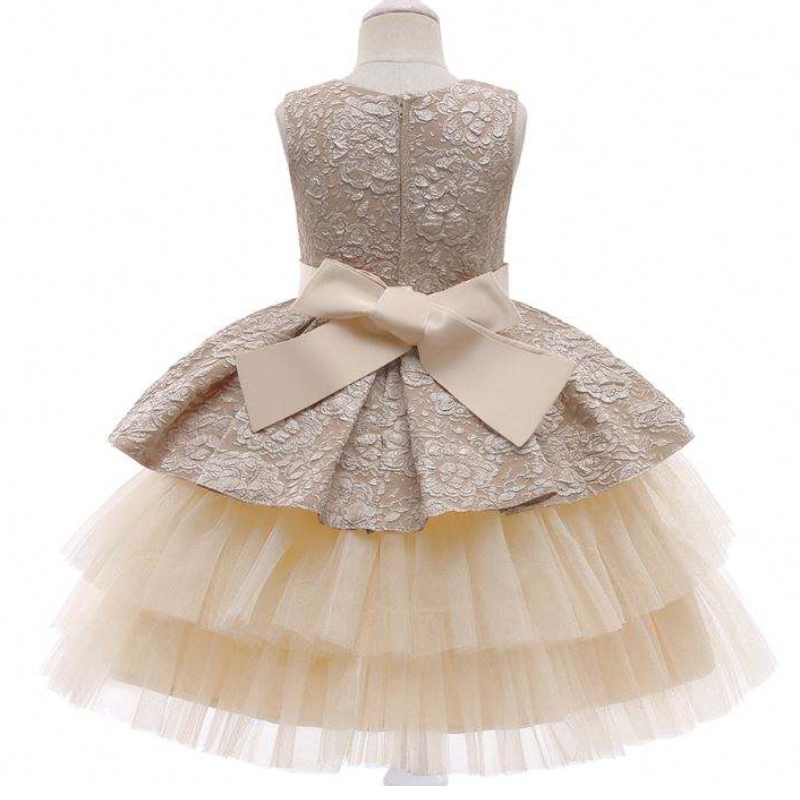 Baige Princess Flower Girl Dress Summer Tutu Hääpäivä Syntymäpäiväjuhlat Kids Teini -ikäinen prom -mekko malli