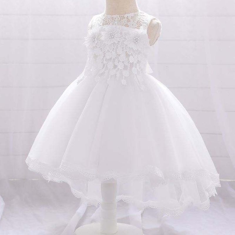 Baige tukkumyynti Girls pukeutuu vaatteisiin Uusi takapuku Design Design Baby Party Gown T1938XZ