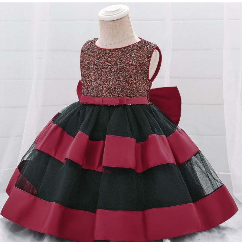 Baige tukkumyynti tyttövaatteet Fluffy prom maxi muoti kerrostettu kakkumekko muodollinen applikointi tyttö prinsessa -mekot lapsille L1919xz