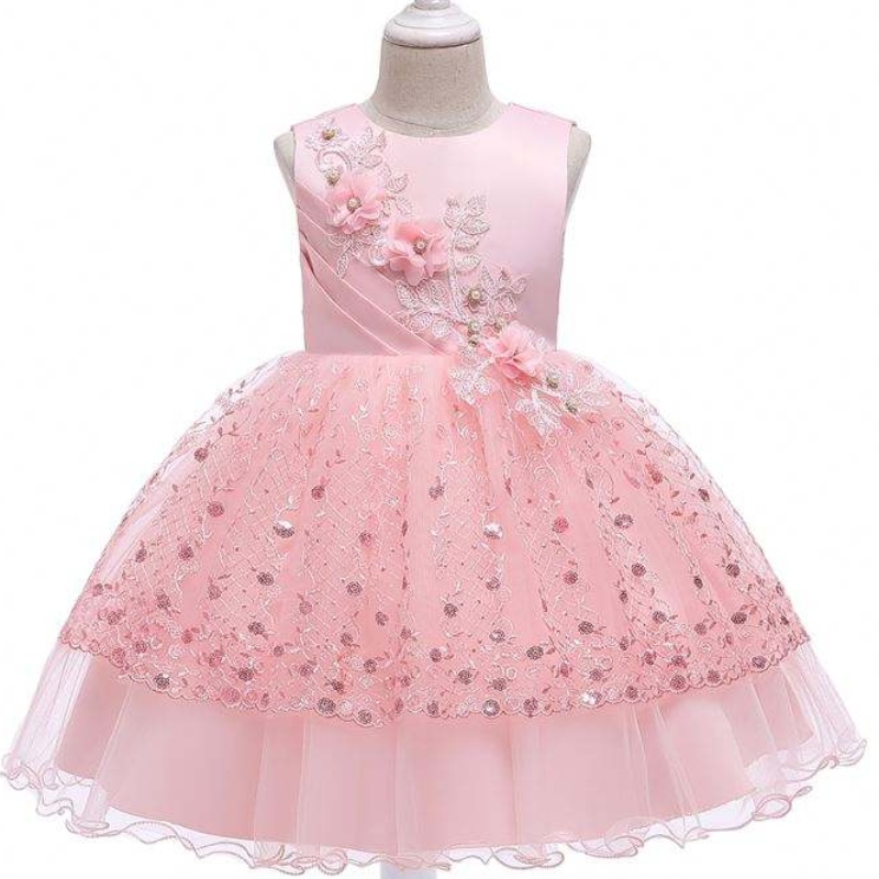2020 Lapset vaatteet Stock Gaby Girl Kids Frock Design Flower Gaby Tyttö Syntymäpäiväjuhlimekko L5201