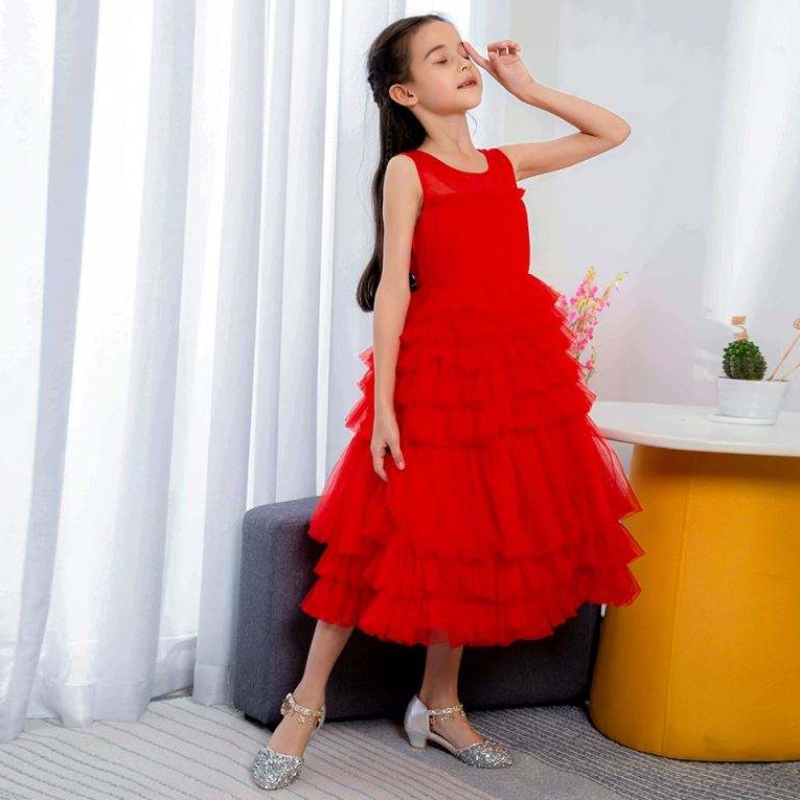 Baige 2021 Uusi tehdastukkumyynti Lovely Kids Long Ball Gown Frock Design Wedding Party -mekot