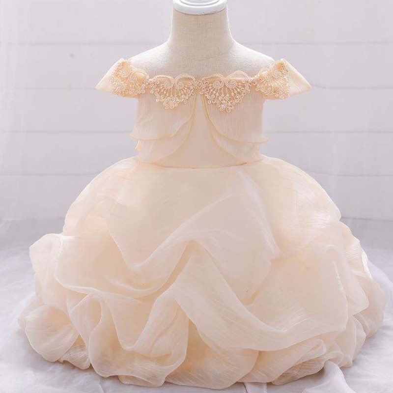 Vankka kukka -applique peräkkäinen tyttö prinsessa mekko Kids Kids Joulujuhlat häät morsiusneiton tylli tutu -mekot l1961xz
