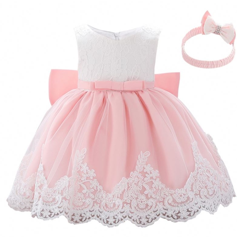 Baige 2021 Summer Pink Girl Hihaton lasten juhlien pitsi mekko prinsessa iso keulamekko