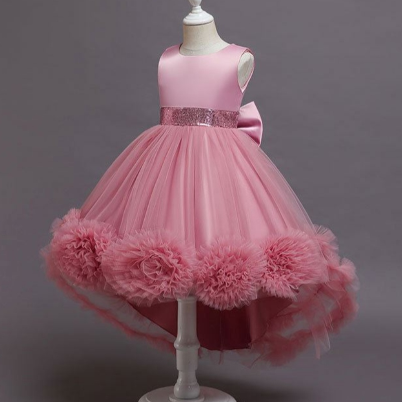 Baige Little Big Girls Flower Wedding Try Tutu -mekko muodollinennäyttelyjuhla Prinsessa Prom Ball -puku