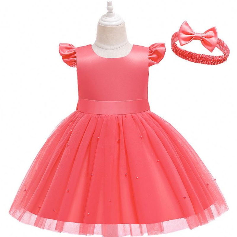 Baige New Kids Frocks Designs Boutique lapset pukeutuvat syntymäpäivätyttöjuhlat Western Dress D0760