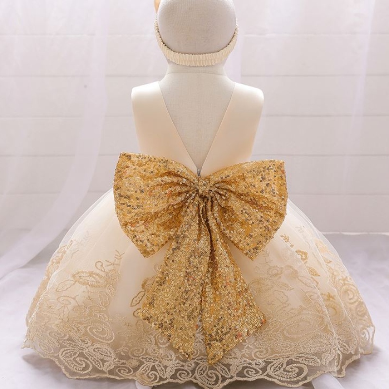 Uudet kesälapset Frock Princess Kids -pukujen pikkulasten vauva 1. syntymäpäivämekko ilmaisella pääpannalla