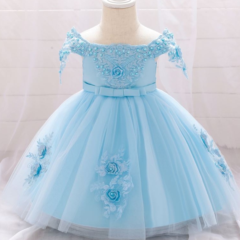 Baige off -Spode Flower Girl -mekot vastasyntyneen tyttövauvajuhlimekko 0–2 -vuotiaille L5057XZ