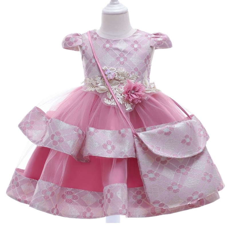Baige-lapset kesätyttömekko pussilla 3-10 vuotta boutique Kids -vaatteet 2kpl puvut L5215