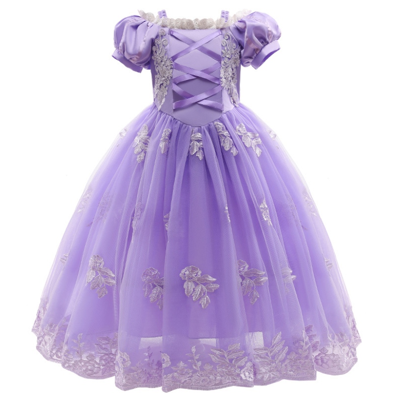Satuprinsessamekko lapsille violetti pitsi tytöt Frocks Design -mekot puku lasten syntymäpäivämekot lapsille