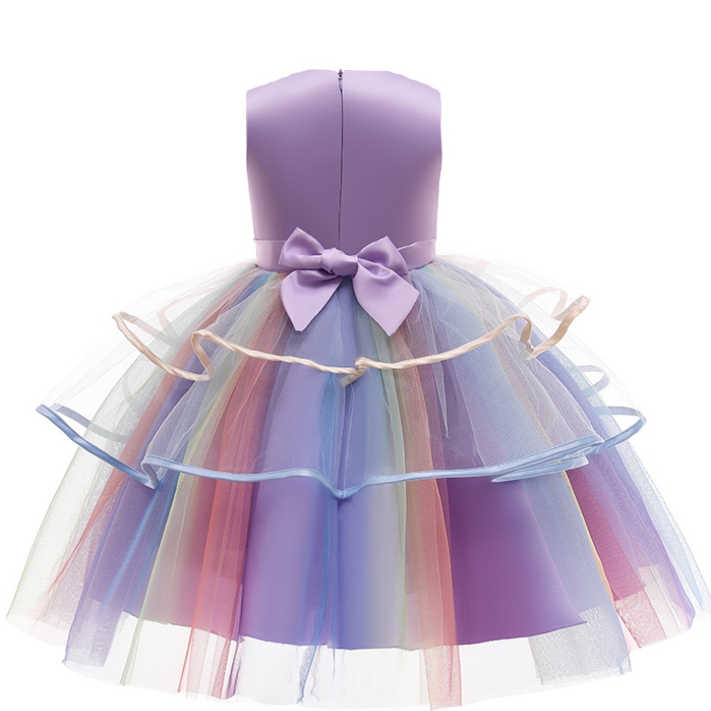 3 väriä sateenkaaria tyttö yksisarvinen mekko prinsessa mekko tyttöjen lapsille syntymäpäivä