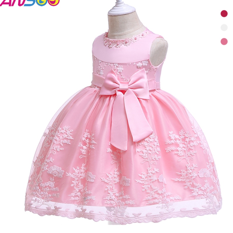 Ansoo Princess Flower Girl Dress Summer Tutu Hääpäivä Syntymäpäiväjuhlat Tytöille