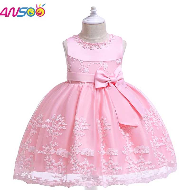 Ansoo Princess Flower Girl Dress Summer Tutu Hääpäivä Syntymäpäiväjuhlat Tytöille