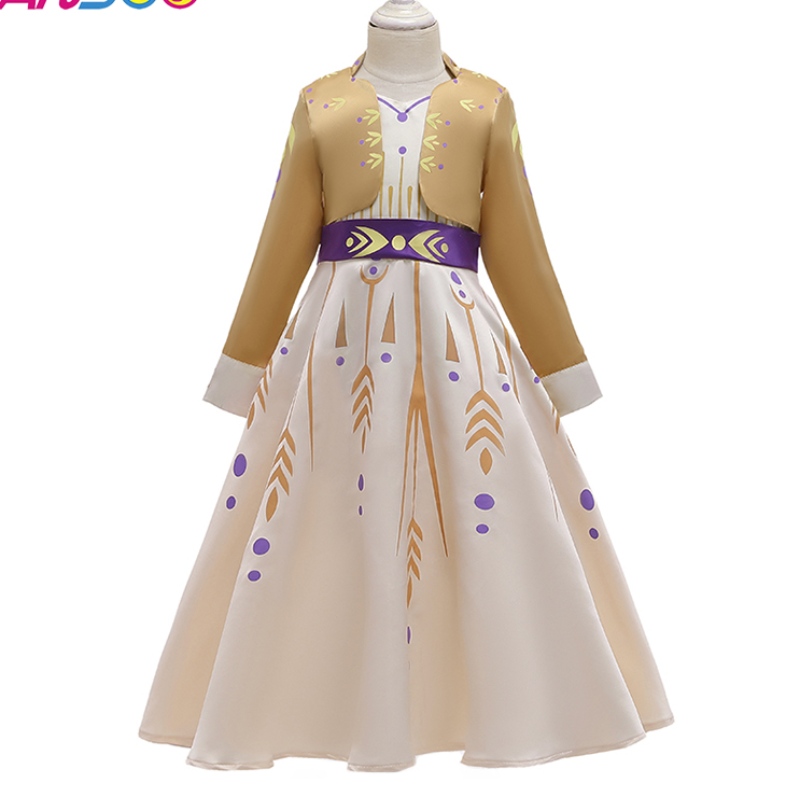 Ansoo Uusimmat lapset kuuluisuudet vaatteet Prinsessa Anna Wear Dress Halloween -pukut tytöille