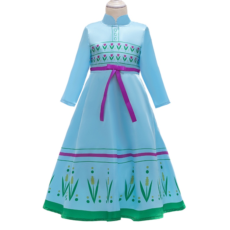 Lapsivaatteet Halloween -pukut tytöt lapsi Anna prinsessa Elsa sininen vihreä mekko tytöille