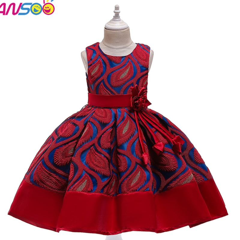 Ansoo Summer Flower Kids Lace mekkoneljä väriä tyttövauvajuhlia tutu mekko hääprinsessa mekko