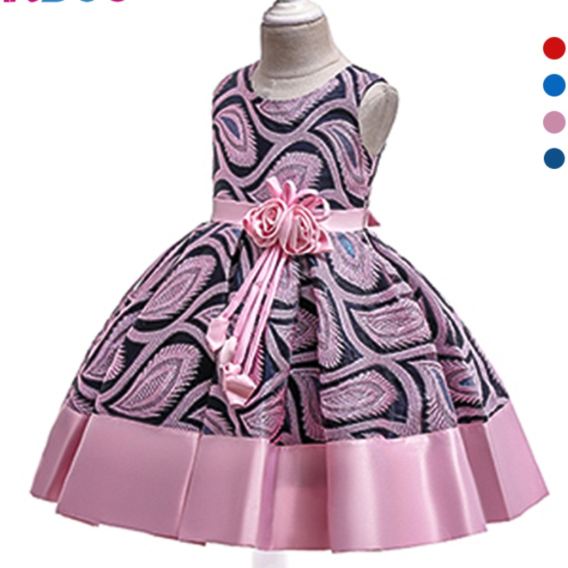 Ansoo Summer Flower Kids Lace mekkoneljä väriä tyttövauvajuhlia tutu mekko hääprinsessa mekko