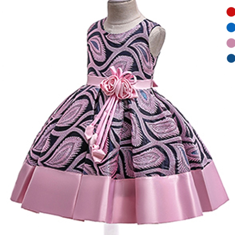 Ansoo Christmas Princess Girls Flower Brodeerted mekko Elegant Kids Girl Wedding Party Pink -mekot Halloween Girls Vaatteet