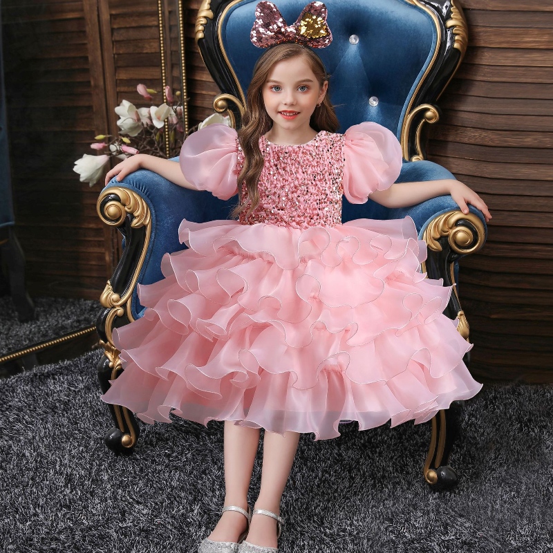 Tyttöjen hääjuhlakko kukka -tylli syntymäpäivä Lasten mekko Tutu Beading Prom -iltapuku Kids Elegant Princess -mekko