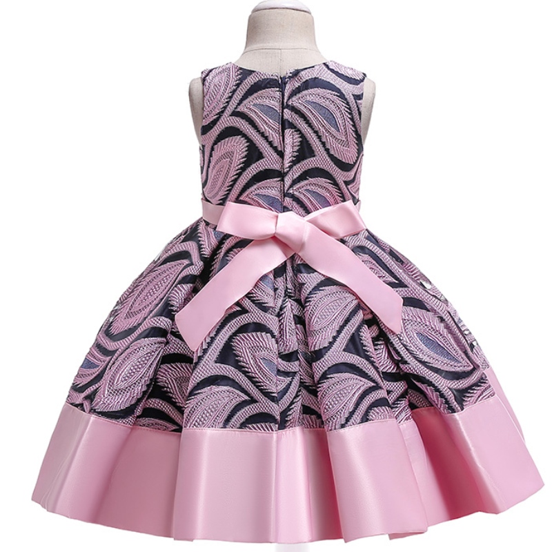 Ansoo Elegant Välimeren tyyli satiini tyttöpuku avajaiseremonia Lapset pukeutuvat retro -kenttäkuvion tyttöjen mekko tytölle