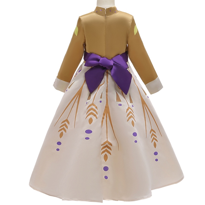 Ansso cosplay -juhlat pukeutuvat prinsessa Elsa Anna Fashion Yellow Dress -puku Halloween Fairy Princess Kids Fancy Dress -pukut