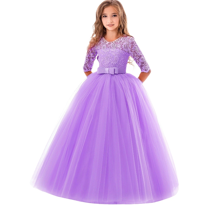 Tukkumyynti Lasten vaatteet tytöt fancy pitsi pitkät frocks lapset boutique maxi pallo puku