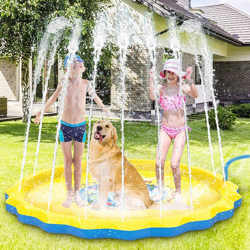 puhallettava sprinklerimaton lemmikkieläinten roiskelevy