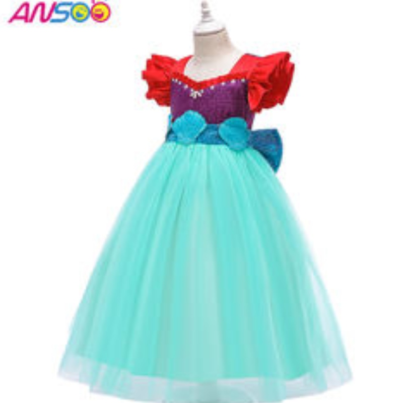 Ansoo 2021 OEM/odm Girl Mermaid -mekko Syntymäpäivä Hääjuhlat Kukkas tyttö prinsessa mekot