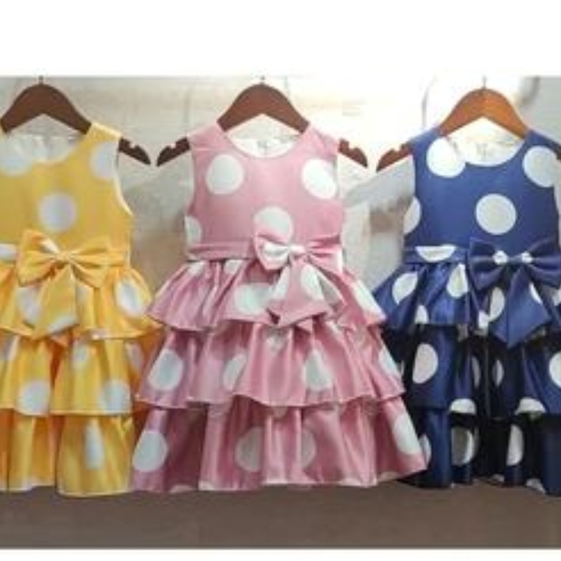 Ansoo Fancy Kids -mekko Uusi saapuminen Lace Flower Girl Star -kuviot ihanat vauvalapset Ensimmäinen syntymäpäivämekko 1-13 vuotta tyttöjä