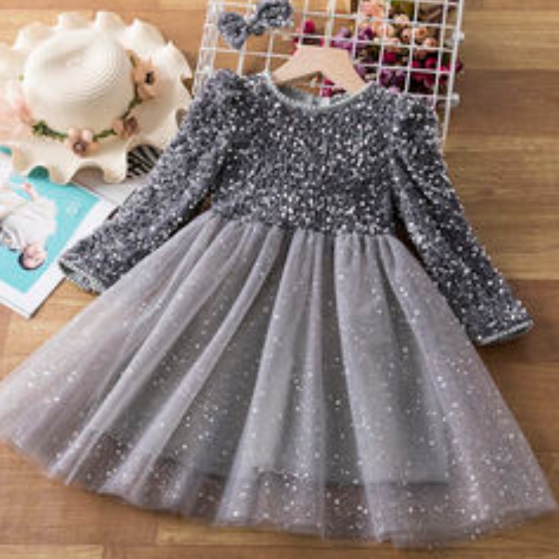 Tyttöjuhlat Fluffy Cake Smash Dress Spring pitkähihainen muodollinen iltaprinsessa Puku
